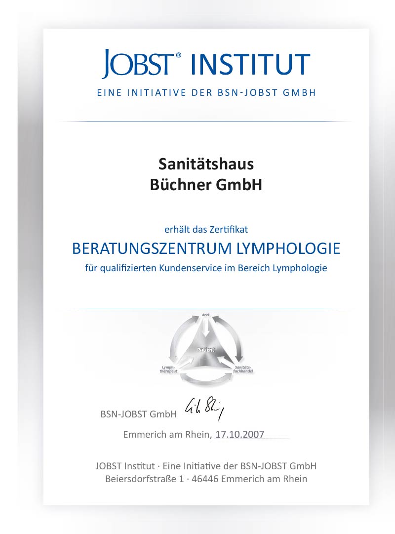 Sanitätshaus Büchner - Zertifikat Jobst